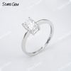 5×7mm Radiant Cut Moissanite S925 Sterling Silver Solitaire Engagement Ring