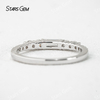 2.5×5mm Baguette Step Cut Moissanite S925 Sterling Silver Diamond Eternity Ring