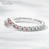 Custom Fancy Design Jewelry 1.8mm Round Brilliant Cut White Pink Lab Grown Diamond PT950 Diamond Eternity Ring