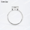 6.5mm & 8mm Round Brilliant Cut Moissanite Bezel Set Classic S925 Sterling Silver Solitaire Engagement Ring