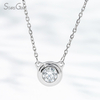 5.19mm Round Brilliant Cut Lab Grown Diamond Bezel Set PT950 Diamond Pendant Necklace