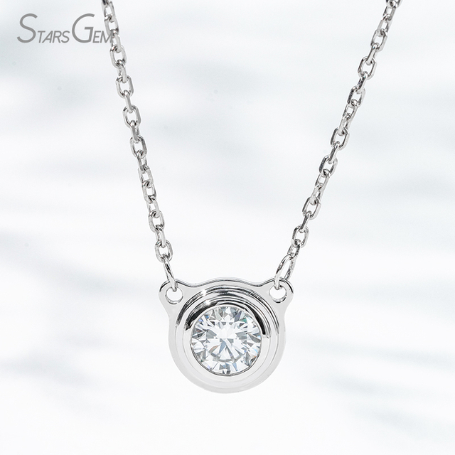 5.19mm Round Brilliant Cut Lab Grown Diamond Bezel Set PT950 Diamond Pendant Necklace