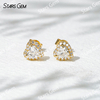 Starsgem Heart Shape Lab Diamond Earrings Jewelry 1.2ct Diamond per pair 18K Gold Lab Grown Diamond Stud Earrings