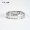 2×3mm Baguette Step Cut Moissanite S925 Sterling Silver Diamond Eternity Ring