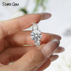 10mm Round Brilliant Cut Moissanite S925 Sterling Silver Pave Engagement Ring