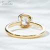 5.5×7.7mm Oval Cut Lab Grown Diamond 14K Yellow Gold Tension Set Solitaire Engagement Ring