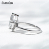7.6×10.9mm Oval Cut Lab Grown Diamond With Side Diamond 18K White Gold Engagement Ring