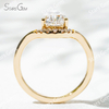 6.19×10.43​mm Pear Cut Lab Grown Diamond With Side Diamond 18K Yellow Gold Engagement Ring