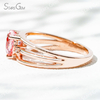 6.5×6.5mm Heart Cut Lab Grown Sukura Pink Sapphire With Side Diamond 18K Rose Gold Engagement Ring