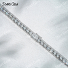 4×6mm Octagon Emerald Cut & 3.2mm Round Brilliant Cut Lab Grown Diamond 18K White Gold Diamond Bracelet