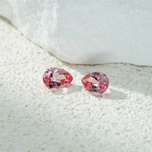 Pear Cut Pink Padparadscha Color Loose Lab Grown Gemstones