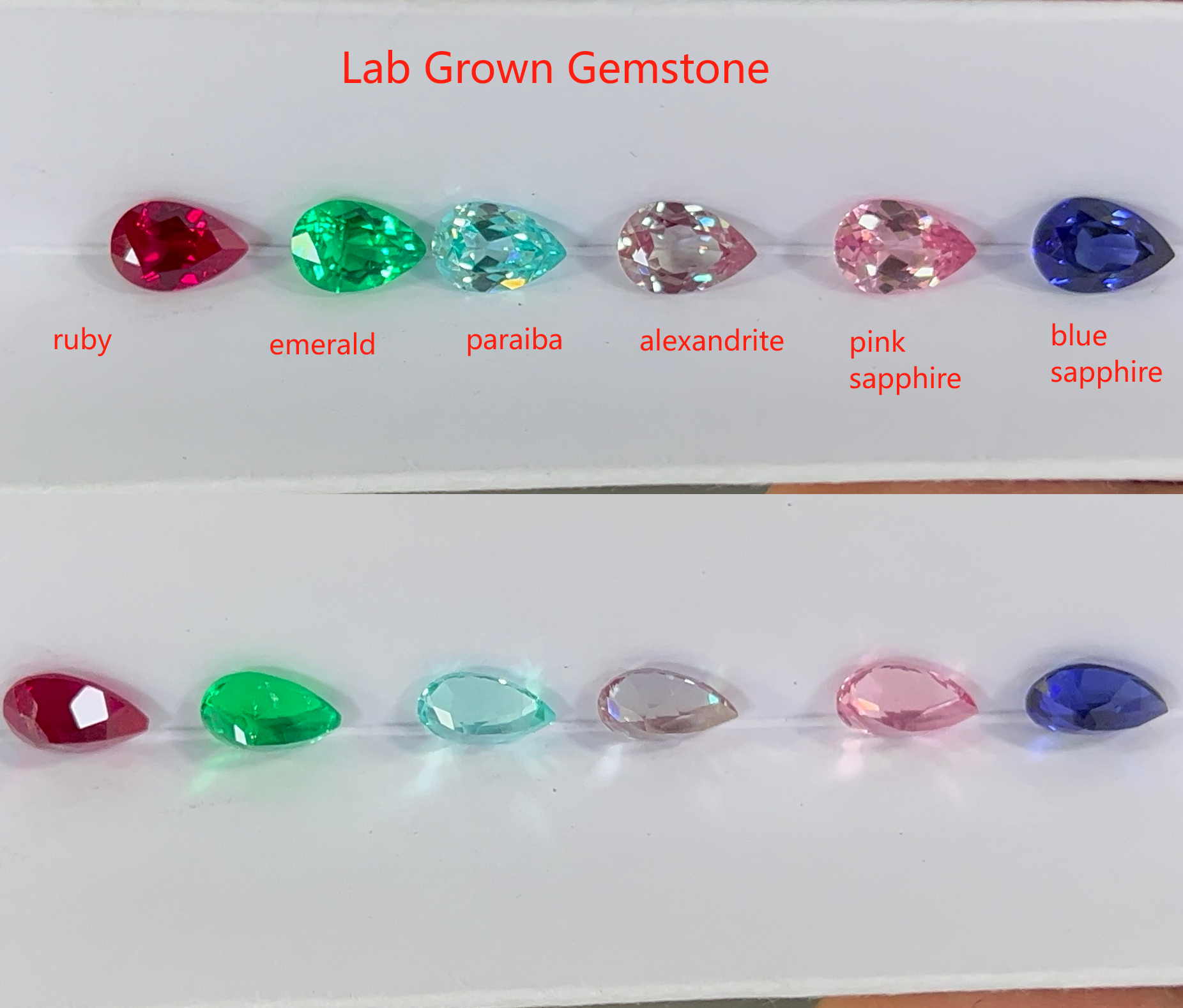 Starsgem Custom Real 9K 10K 14K 18K Solid Gold with 6x9mm 1.0ct Pear Cut Lab Grown Gemstone IGI Lab Diamond Engagemtn Rings