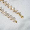 18K Solid Yellow Gold Vine Leaves Lab Grown Diamond Tennis Bracelet