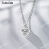 18K Solid White Gold 1CT Heart Cut Lab Grown Diamond Pendant Necklace For Women