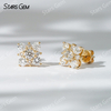 Starsgem 3.6mm Round Brilliant Cut Lab Grown Diamond 18K Yellow Gold Diamond Stud Earrings