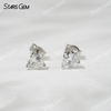 Starsgem 5×5mm Heart Cut Lab Grown Diamond 18K White Gold Diamond Stud Earrings