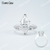 7×14mm Marquise Cut Moissanite S925 Sterling Silver Solitaire Engagement Ring