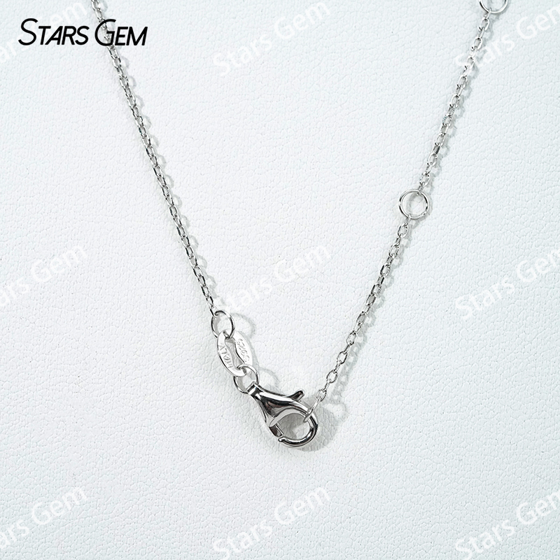 6×8mm Oval Cut Moissanite S925 Sterling Silver Diamond Pendant Necklace