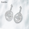 2.1mm Round Brilliant Cut Lab Grown Diamond Special Design 18K White Gold Diamond Earrings