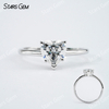 7×7mm Heart Cut Moissanite S925 Sterling Silver Solitaire Engagement Ring