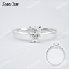 5×7mm Radiant Cut Moissanite S925 Sterling Silver Solitaire Engagement Ring