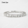 2.5×5mm Baguette Step Cut Moissanite S925 Sterling Silver Diamond Eternity Ring