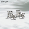 5×7mm Radiant Cut Moissanite S925 Sterling Silver Diamond Stud Earrings
