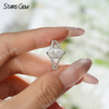 5×10mm Marquise Cut Moissanite S925 Sterling Silver Halo Engagement Ring