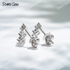 2.5mm & 2.75mm & 3mm Round Brilliant Cut Moissanite S925 Sterling Silver Diamond Stud Earrings