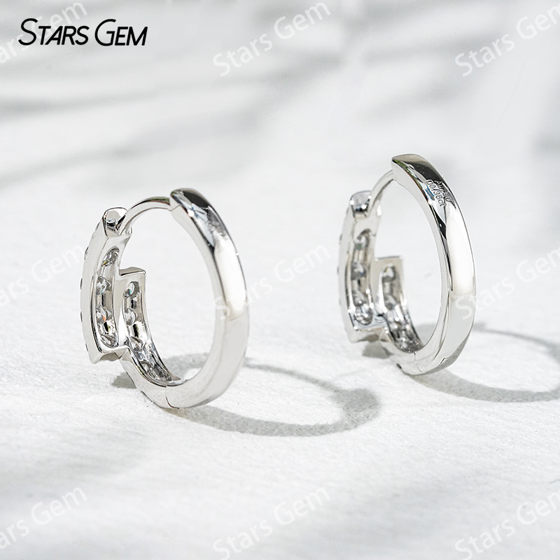 2.1mm Round Brilliant Cut Lab Grown Diamond 18K White Gold Diamond Earrings