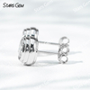 5mm & 6.5mm Round Brilliant Cut Moissanite Bezel Set S925 Sterling Silver Diamond Stud Earrings