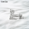 5×5mm Heart Cut & 3×5mm Pear Cut Lab Grown Diamond Butterfly Shape Design 18K White Gold Diamond Stud Earrings
