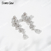 6.5×4.5mm Pear Cut Lab Grown Diamond Fancy Design 18K White Gold Diamond Earrings
