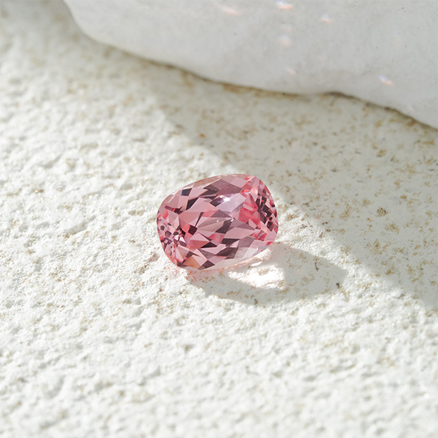 Long Cushion Cut Pink Padparadscha Color Lab Grown Gemstones