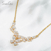 3×6mm Marquise Cut & 3×4mm Pear Cut Lab Grown Diamond Butterfly Shape 18K Gold Diamond Necklace