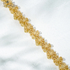 2×3mm Pear Cut Yellow Lab Grown Diamond Petals Shape Design 18K Yellow Gold Tennis Bracelet