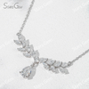 5×7mm Pear Cut Lab Grown Diamond 18K White Gold Diamond Necklace