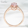 6×9​mm Pear Cut Lab Gemstones 18K Gold Halo Engagement Ring