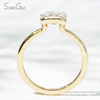 5.5×7.7mm Oval Cut Lab Grown Diamond 14K Yellow Gold Tension Set Solitaire Engagement Ring