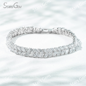 2.5×5mm Marquise Cut Lab Grown Diamond 18K White Gold Tennis Bracelet