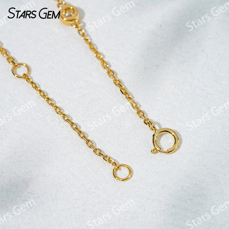 1.4mm & 2.8mm Round Brilliant Cut Lab Grown Diamond Gourd Shape 18K Gold Diamond Bracelet