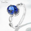 7×9mm Oval Cut Lab Gemstones With Winding Band 18K Gold Solitaire Engagement Ring