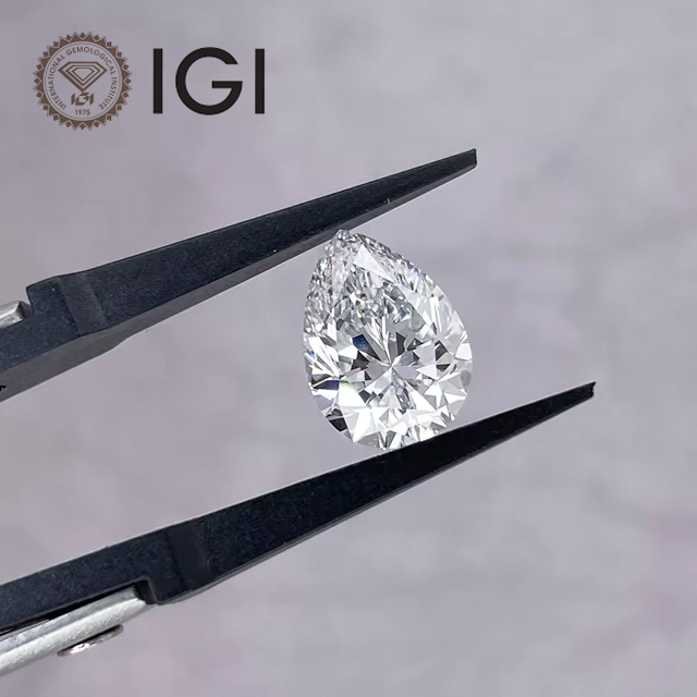 Pear Shape Loose Stone Lab Grown Diamond with IGI Certificate