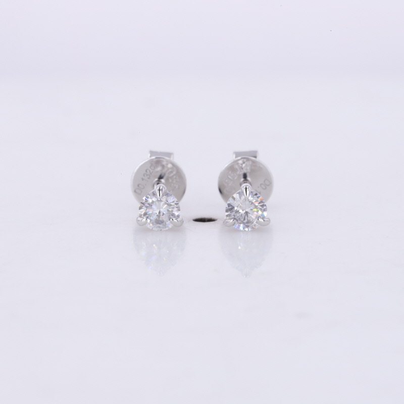 Platinum Gold 0.3CT T.W HPHT Lab Grown Diamond Martini Set Stud Earring 