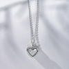 18K Solid White Gold 1CT Heart Cut Lab Grown Diamond Pendant Necklace For Women