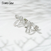 Starsgem 3.9mm Round Brilliant Cut Lab Grown Diamond Bowknot 18K White Gold Diamond Stud Earrings