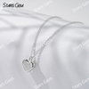 18K Solid White Gold 1CT Heart Cut Lab Grown Diamond Pendant Necklace For Women