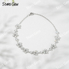 18K Solid Gold Bangles Sakura Flower Shape Lab Grown Diamond Bracelets