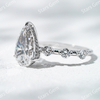 Lab Diamond Rings Starsgem Fine Jewelry 18K White Gold with 3 Carat Pear Cut Lab Grown Diamond Engagement Ring