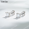 Starsgem 4×4mm Princess Cut Lab Grown Diamond 18K White Gold Diamond Stud Earrings